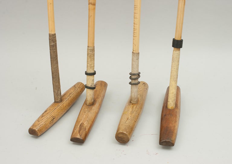Vintage Polo Mallets in Pine Polo Mallet Travel Box at 1stDibs