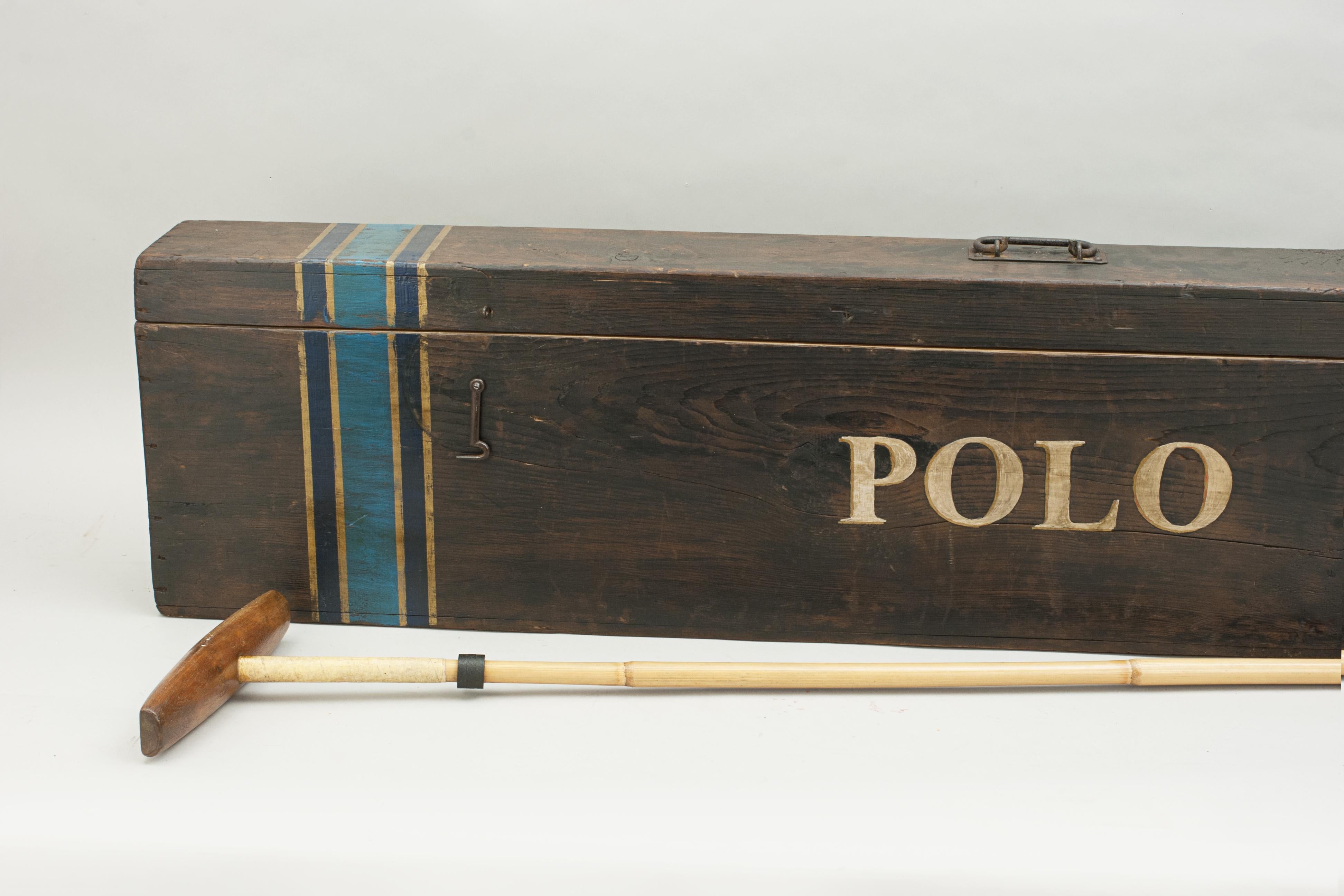 Sporting Art Vintage Polo Mallets in Pine Polo Mallet Travel Box