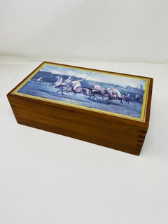 Vintage POLO Ralph Lauren Schwalbenschwanz-Holz-Schmuckkästchen