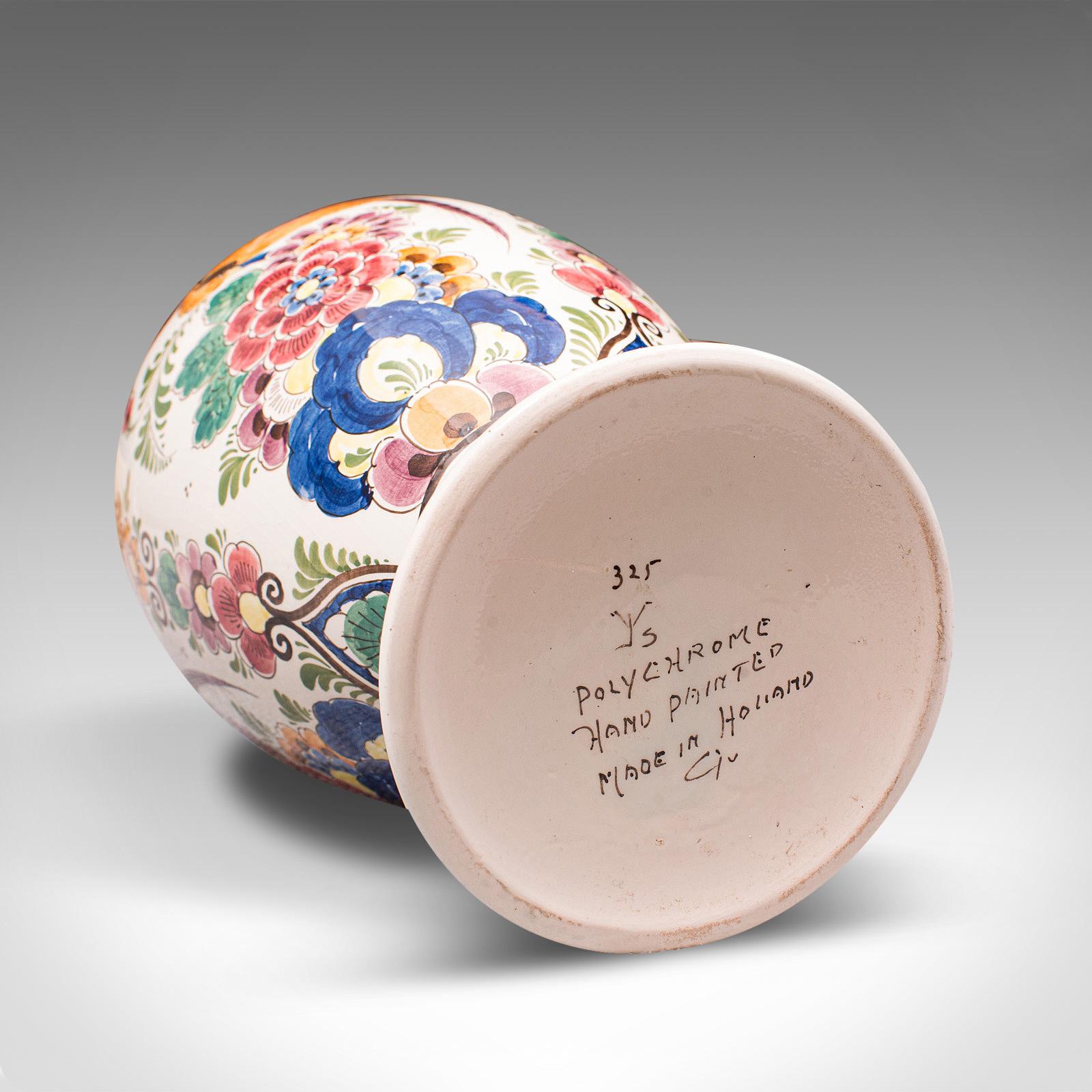 Vintage Polychromatic Vase, Dutch, Delft, Ceramic, Ornament, Mid 20th.C, C.1960 For Sale 8