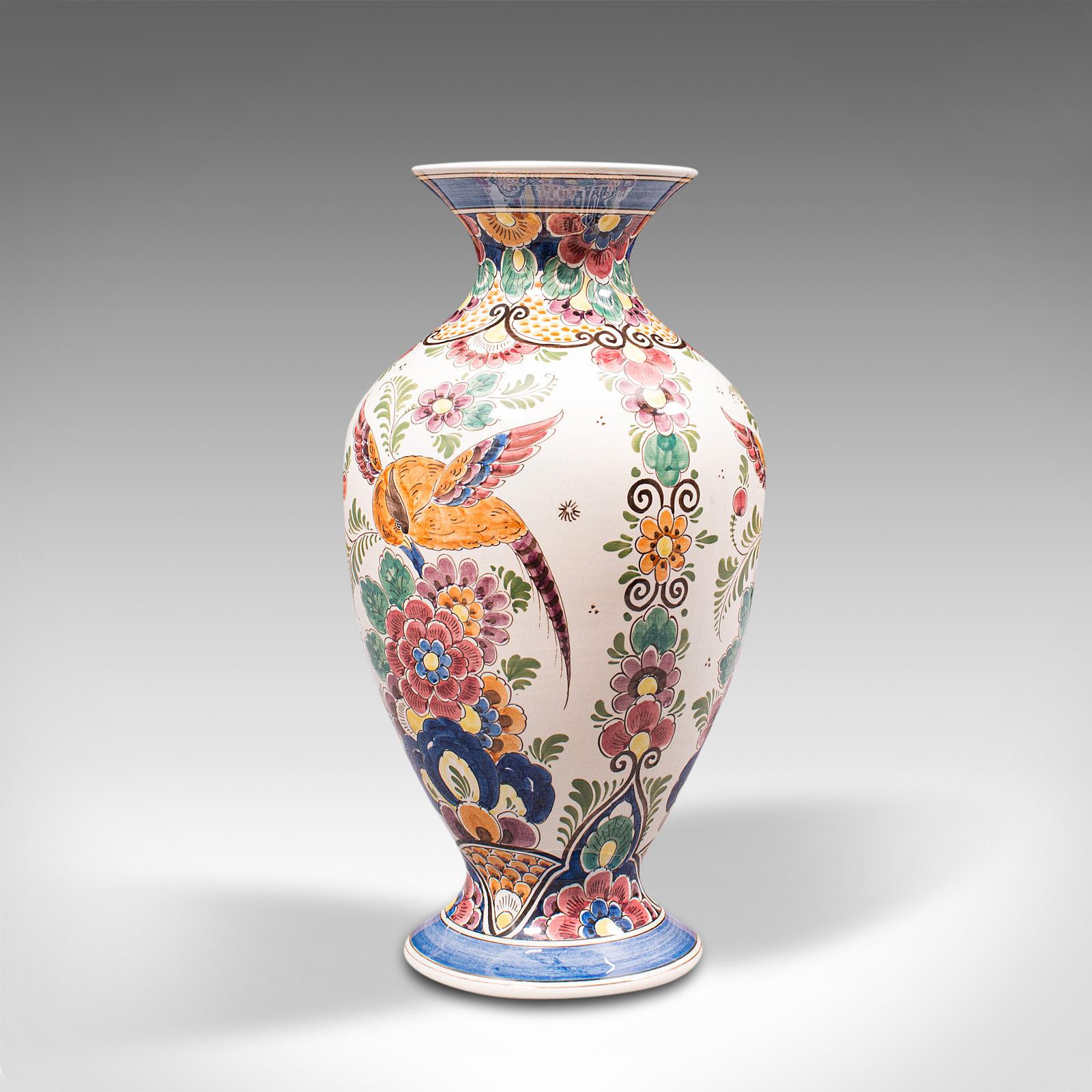 Vintage Polychromatic Vase, Dutch, Delft, Ceramic, Ornament, Mid 20th.C, C.1960 In Good Condition For Sale In Hele, Devon, GB