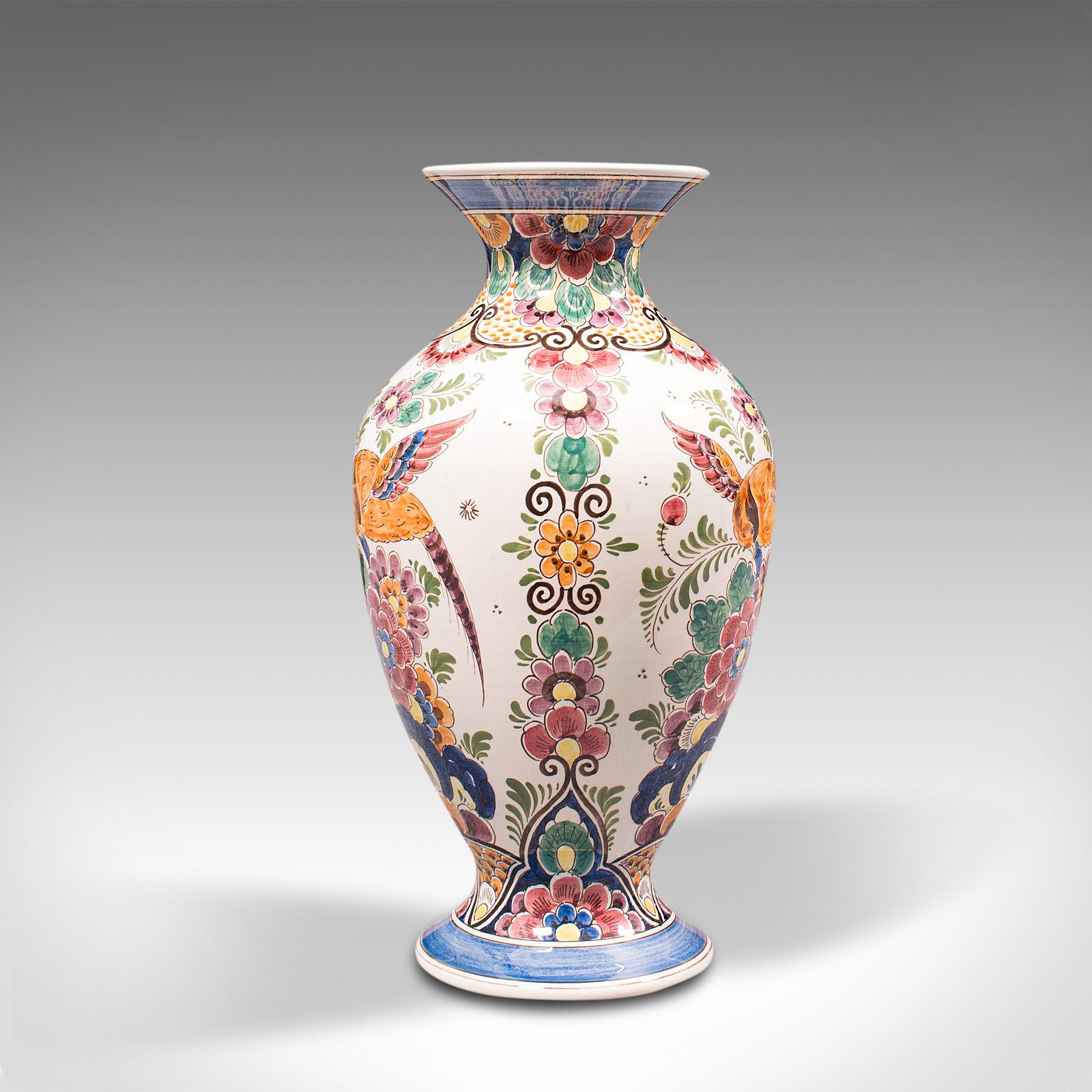 Vintage Polychromatic Vase, Dutch, Delft, Ceramic, Ornament, Mid 20th.C, C.1960 For Sale 1