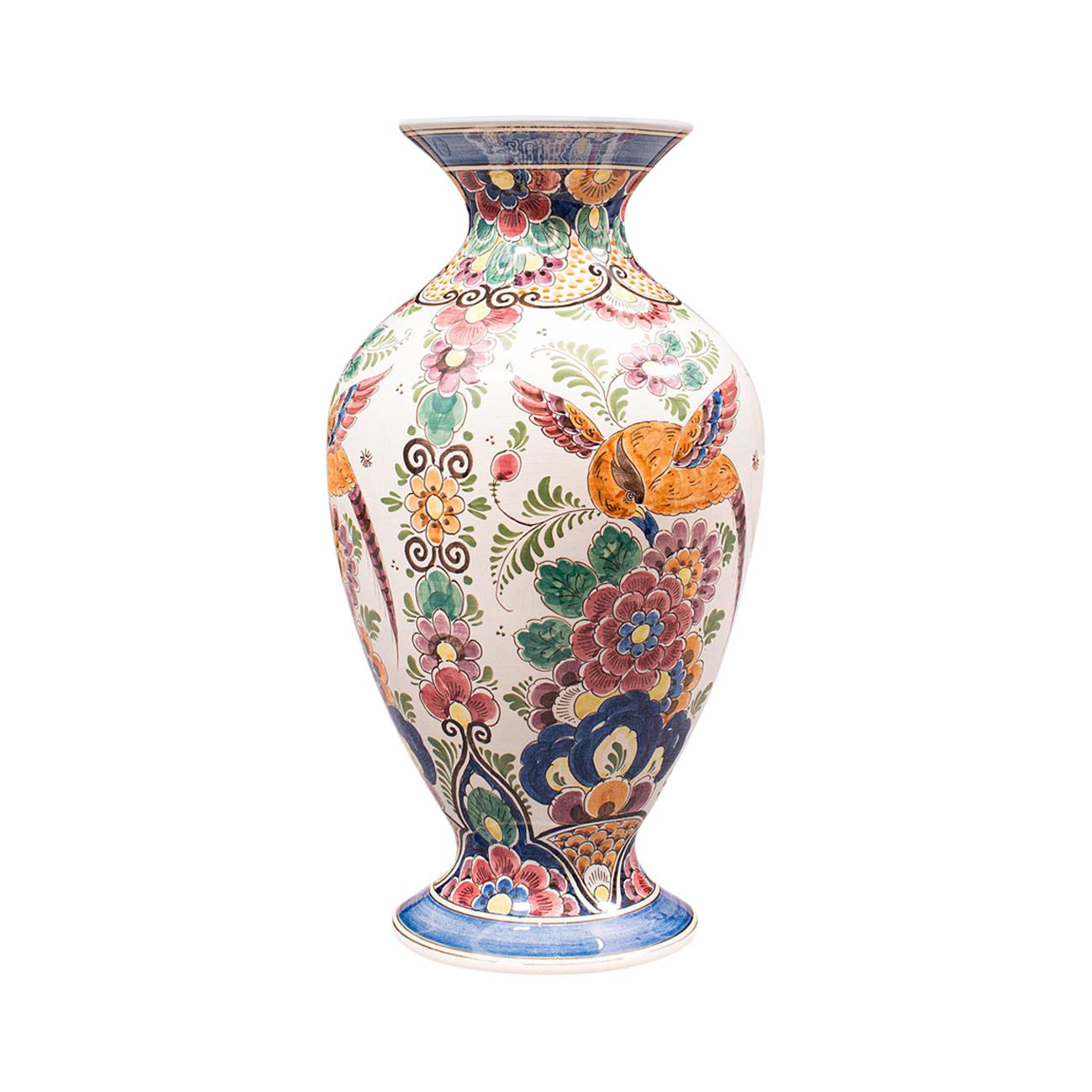 Vintage Polychromatic Vase, Dutch, Delft, Ceramic, Ornament, Mid 20th.C, C.1960 For Sale