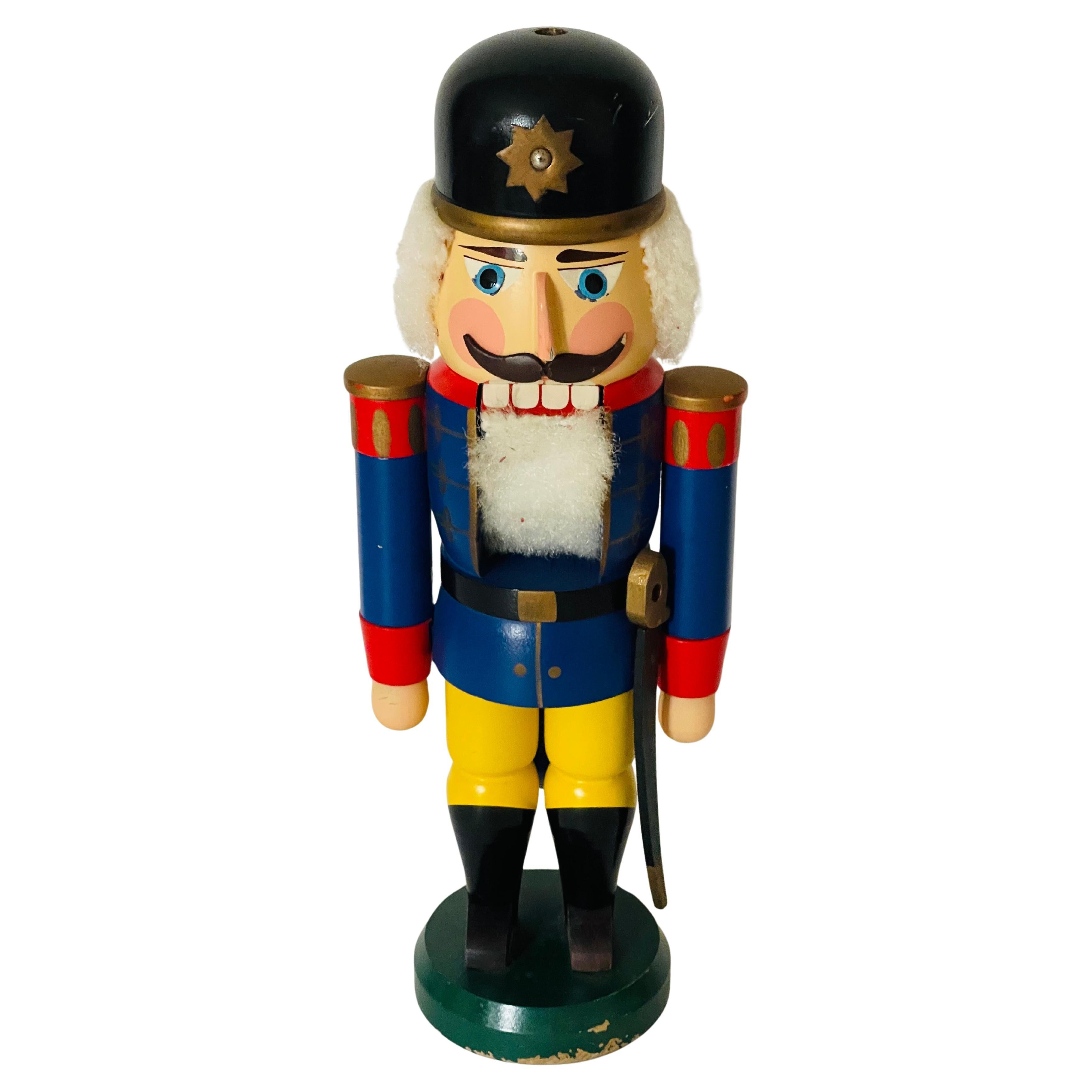 Vintage Polychrome Wood German Nutcracker Toy Figurine