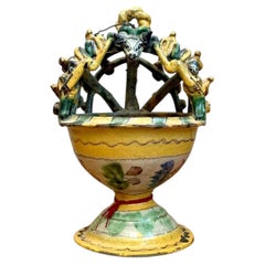 Vintage Polychromed Ceramic Incensario