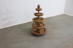 Vintage Polynesian 4 Tier Teak Centerpiece/Serving Set/Lazy Susan