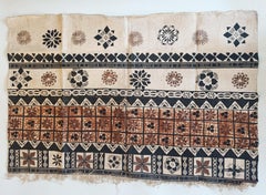 Vintage Polynesian Printed Tapa Cloth Fiji Tonga Decorative art Interior design