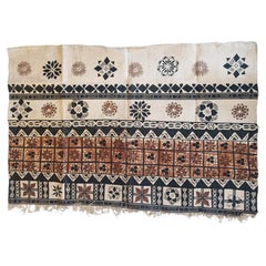 Vintage Polynesian Printed Tapa Cloth Fiji Tonga Decorative art Interior design