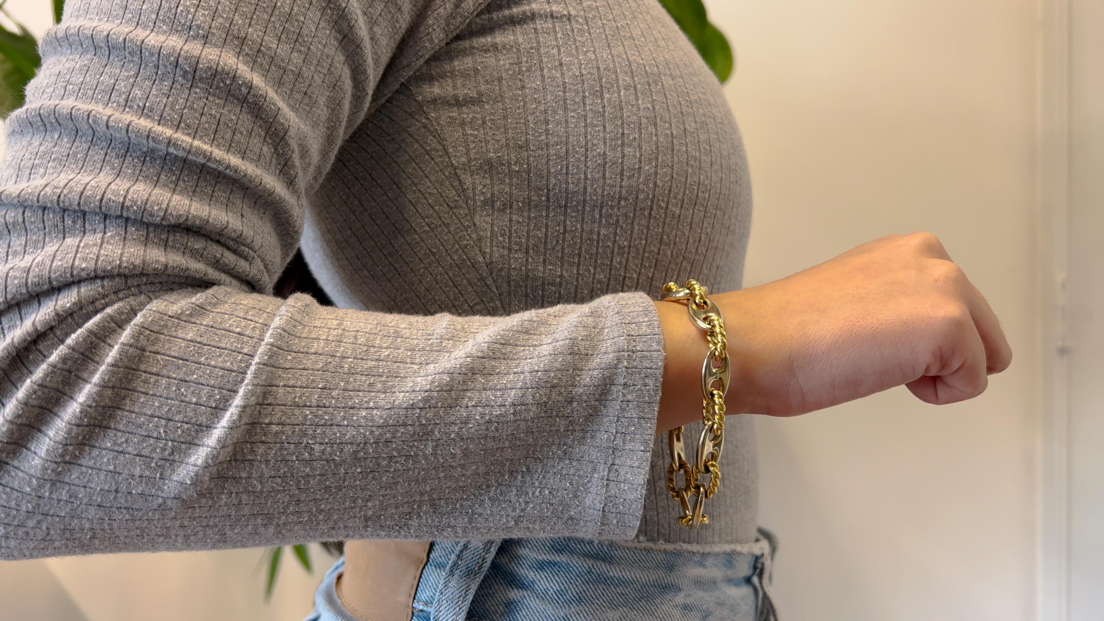 Vintage Pomellato 18k Gold zwei Tone Mariner's Link Armband im Zustand „Gut“ in Beverly Hills, CA