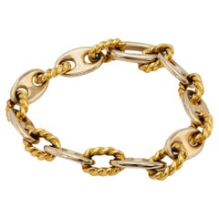 Vintage Pomellato 18k Gold zwei Tone Mariner's Link Armband