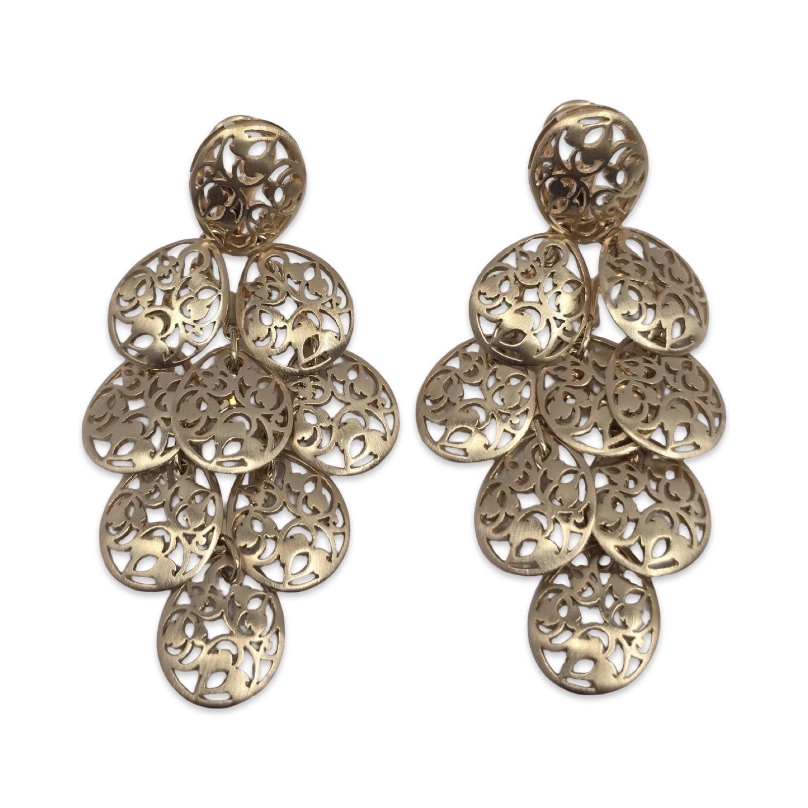 Orecchini a lampadario d'epoca in oro 18 carati Pomellato Arabesque Openwork in vendita 2