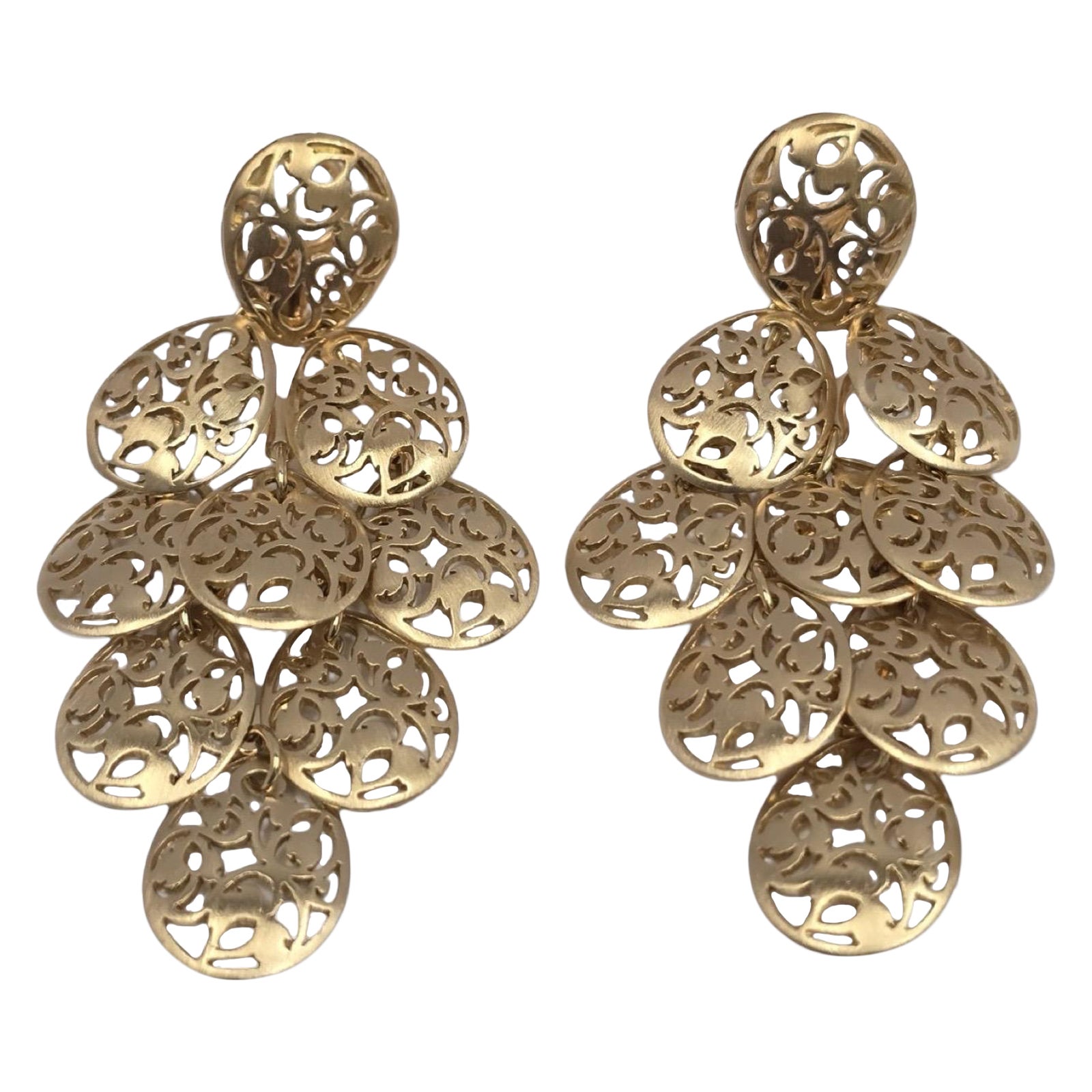 Orecchini a lampadario d
epoca in oro 18 carati Pomellato Arabesque Openwork in vendita