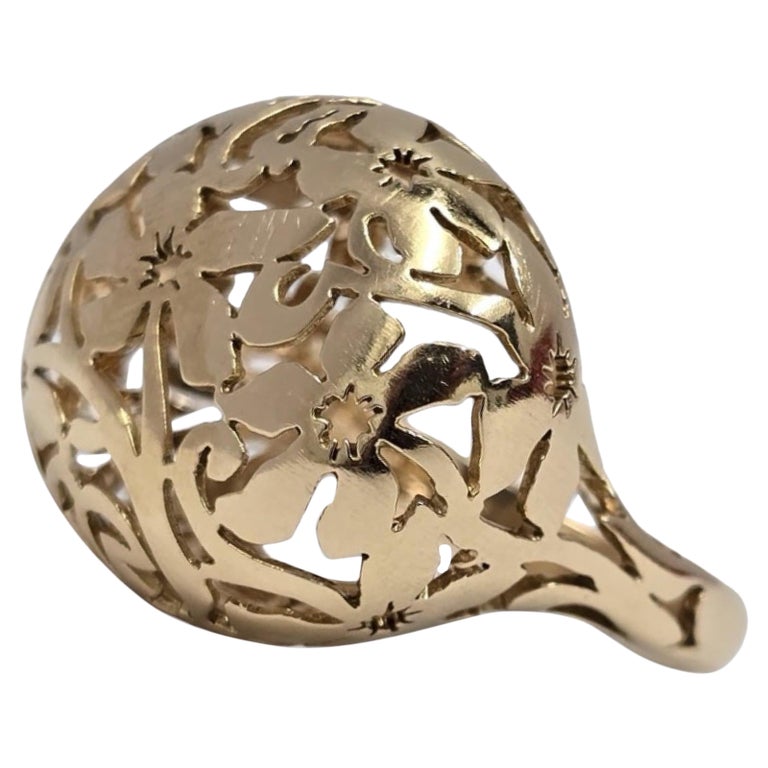 Vintage Pomellato Arabesque Openwork 18K Gold Dome Ring photo 2