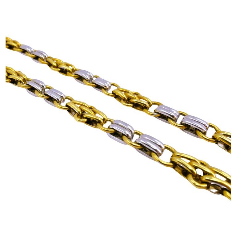 Vintage Pomellato Collana con catena di diamanti in oro giallo bianco 18k Estate Jewelry 1