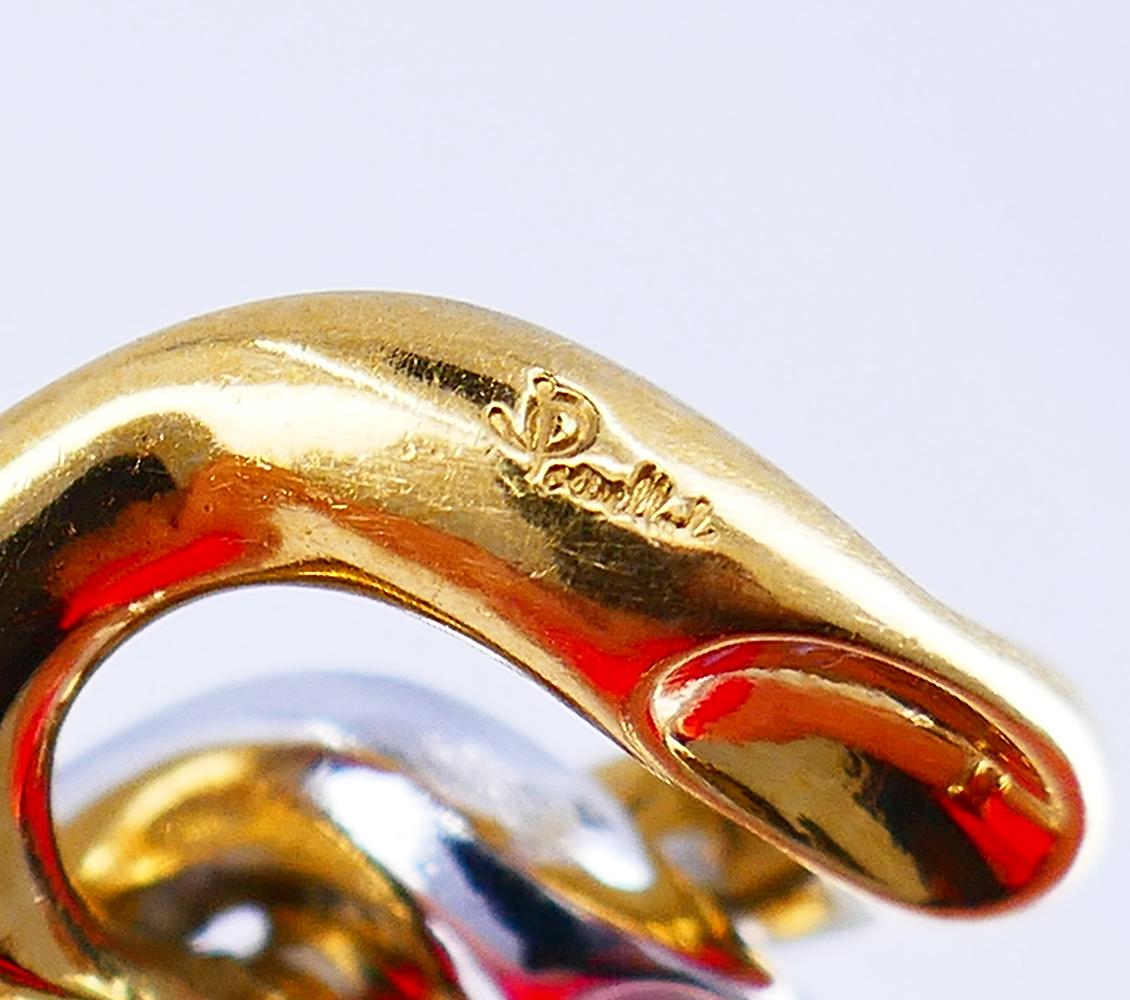Vintage Pomellato Earrings Diamond 18k Gold Clip-On Estate Jewelry Unisexe en vente