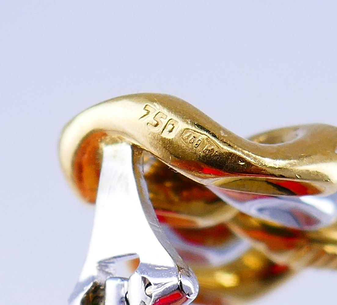 Vintage Pomellato Earrings Diamond 18k Gold Clip-On Estate Jewelry en vente 1