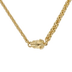 Vintage Pomellato Frog Chain Necklace in Yellow Gold