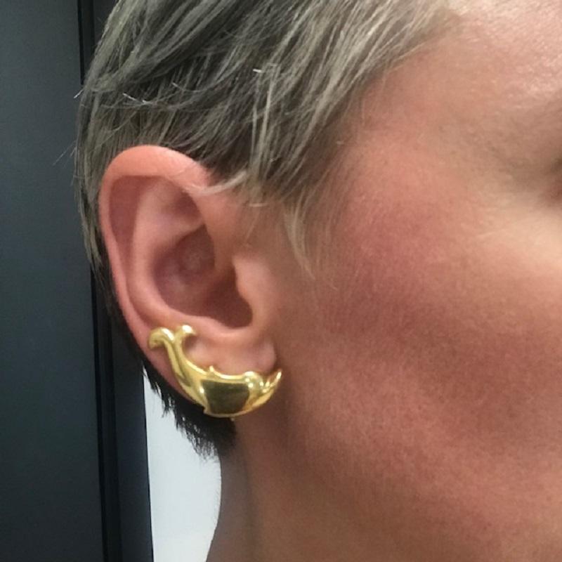 Vintage Pomellato Gold Earrings Brooch Set For Sale 4
