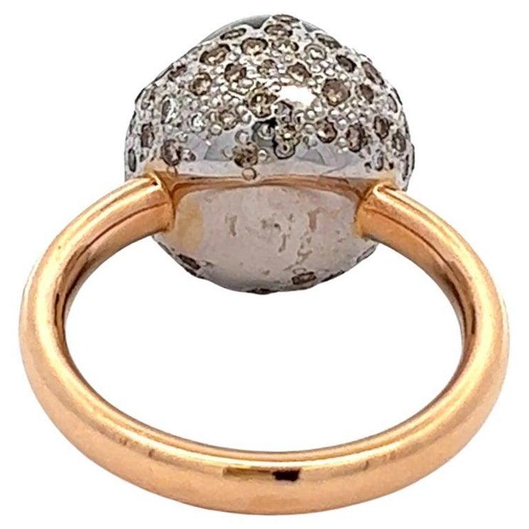 Vintage Pomellato Italian Garnet Diamond 18k Rose Gold Chimera Ring In Excellent Condition In Beverly Hills, CA