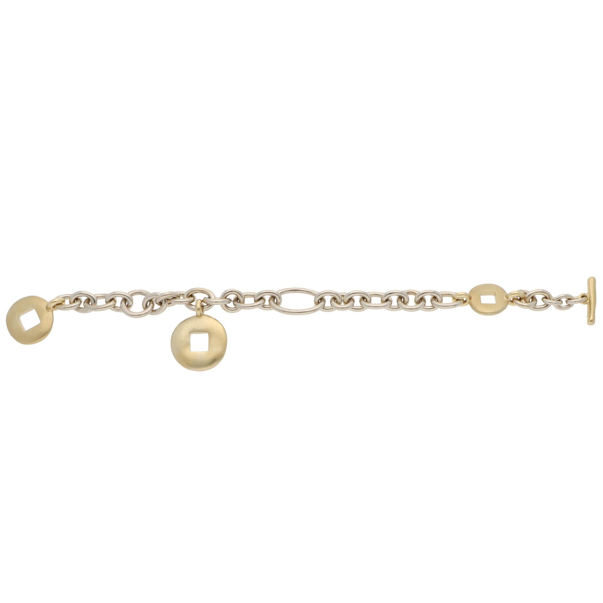 Pulsera Vintage Pomellato Moneta Giapponese Coin Link Moderno en venta