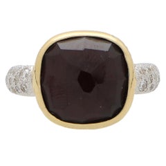 Vintage Pomellato 'Sherazade' Garnet and Diamond Ring in 18k Gold