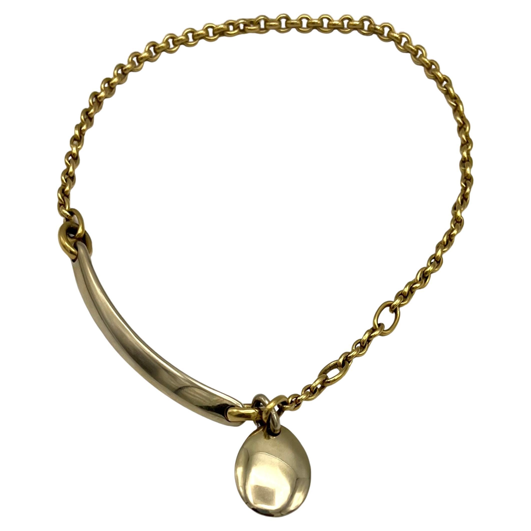 Vintage Pomellato Yellow Gold Chain Choker Necklace