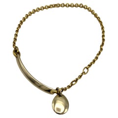 Vintage Pomellato Yellow Gold Chain Choker Necklace