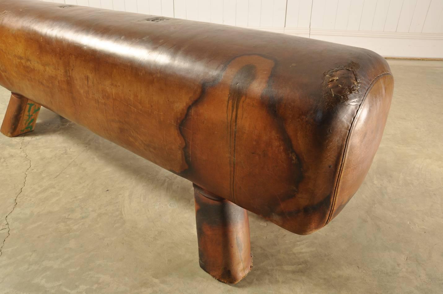 Leather Vintage Pommel Horse Bench For Sale