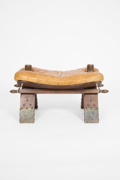 Reposapiés Vintage Pommel Horse de cuero y madera
