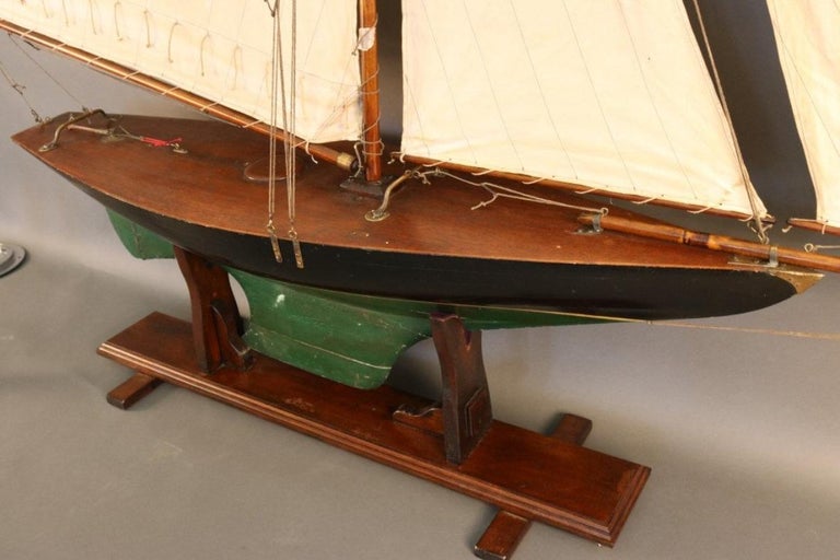 Vintage Pond Yacht Model with Gaff Rig at 1stDibs | pond yacht rigging