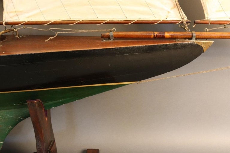 Vintage Pond Yacht Model with Gaff Rig at 1stDibs | pond yacht rigging