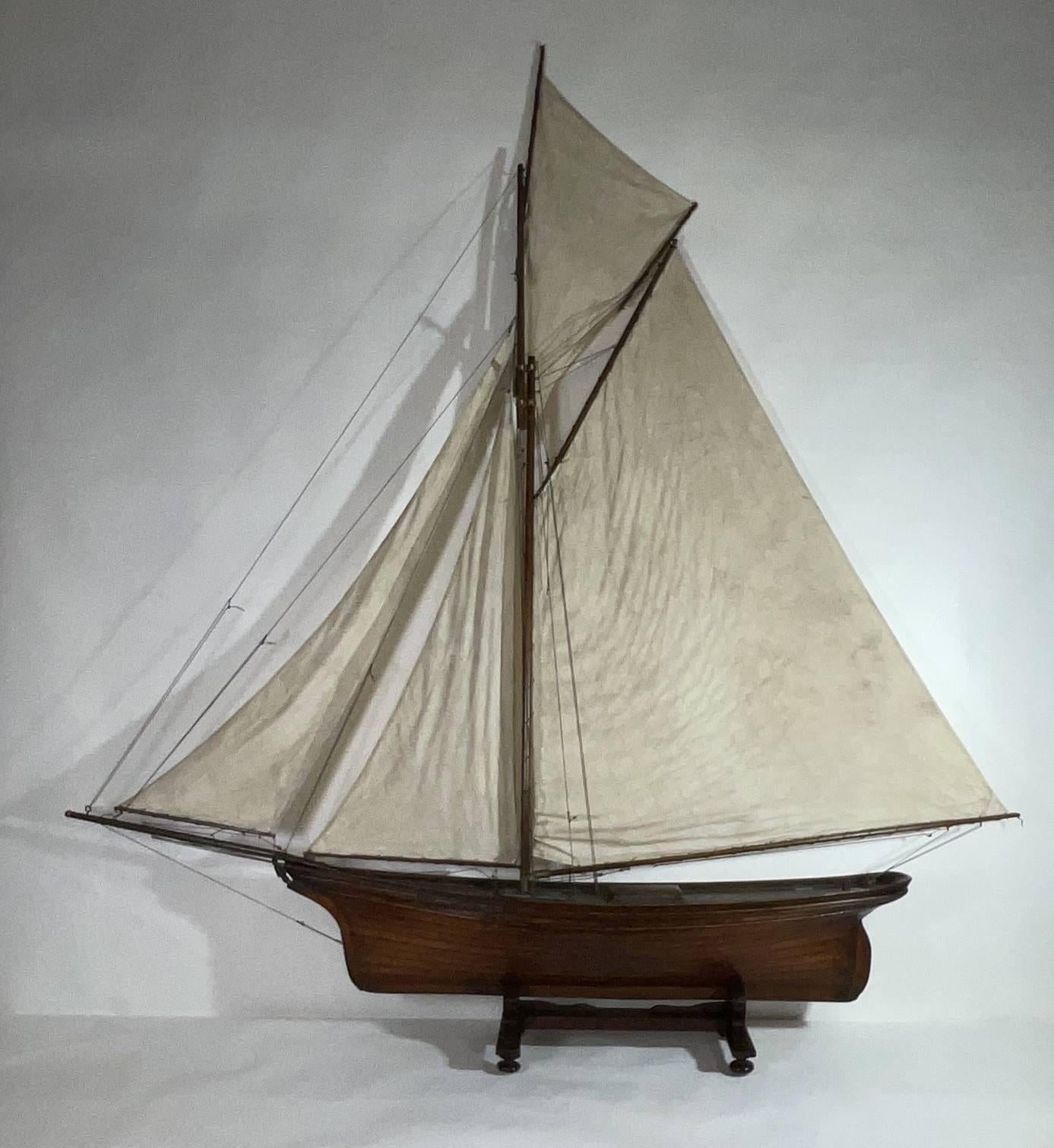 Wood Vintage Pond Yacht with Makers Badge For Sale