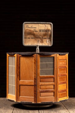 Vintage "Ponderosa Pine Woodwork" Revolving Panel Door POS Countertop Display
