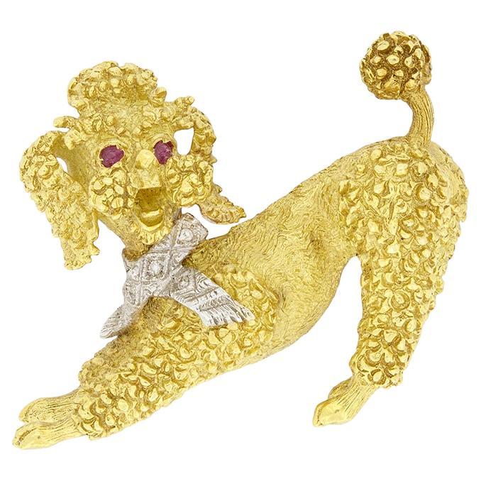 Broche caniche vintage, c.1960