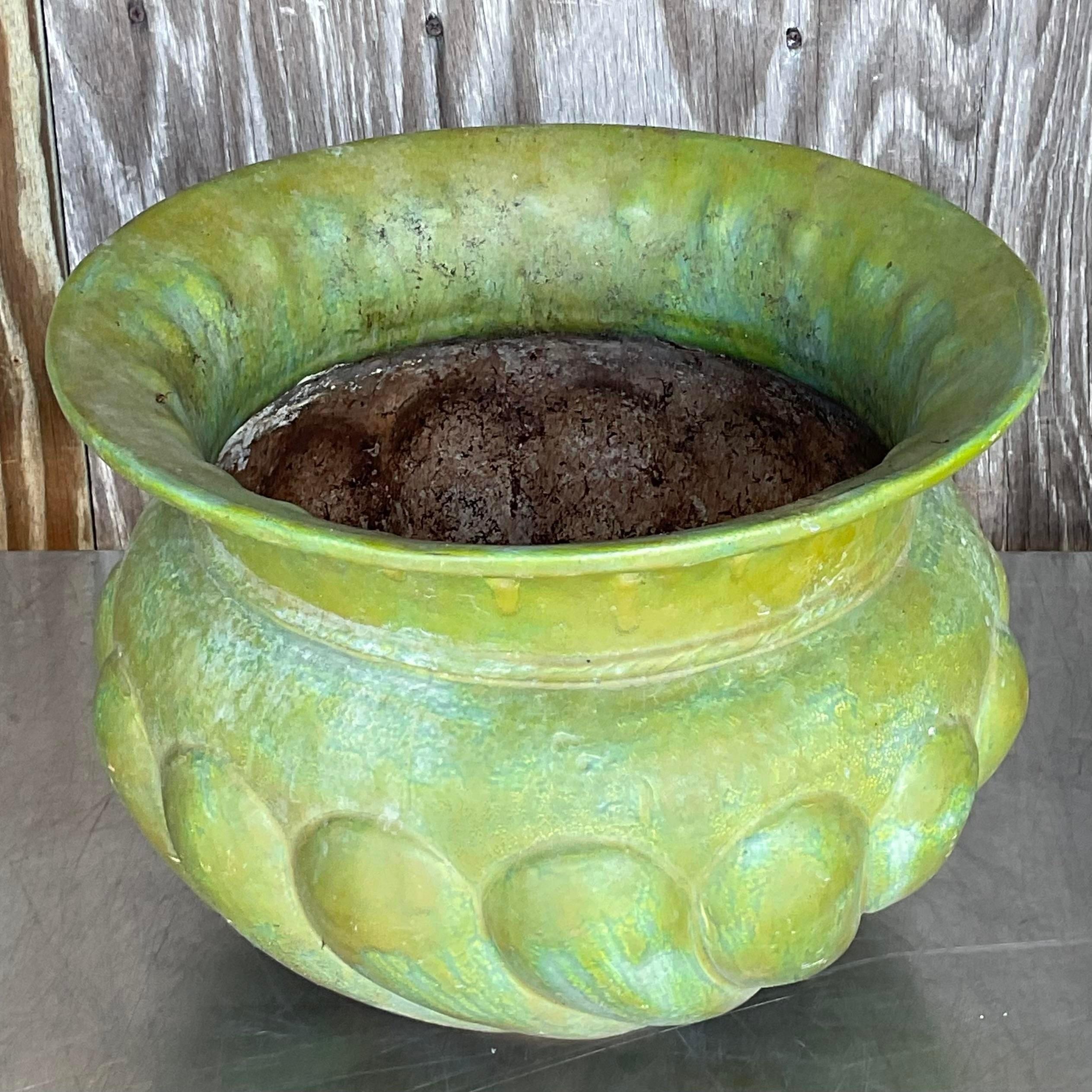 Jardinera Vintage Pooh de Terracota Pintada siglo XX en venta