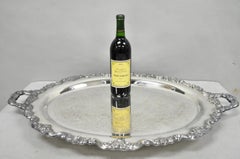 Vintage Poole 400 Lancaster Rose Bandeja de servir plateada con patas