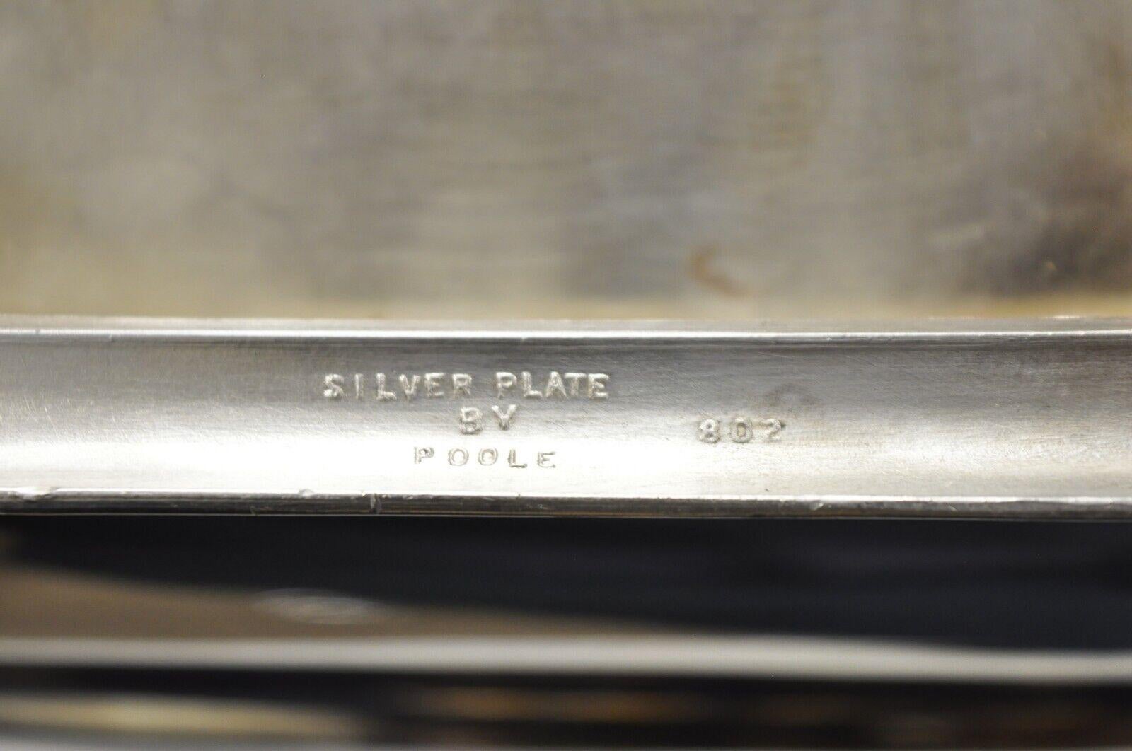 Vintage Poole 802 Silver Plate Reticulated Celtic Design Serving Dish Platter For Sale 5