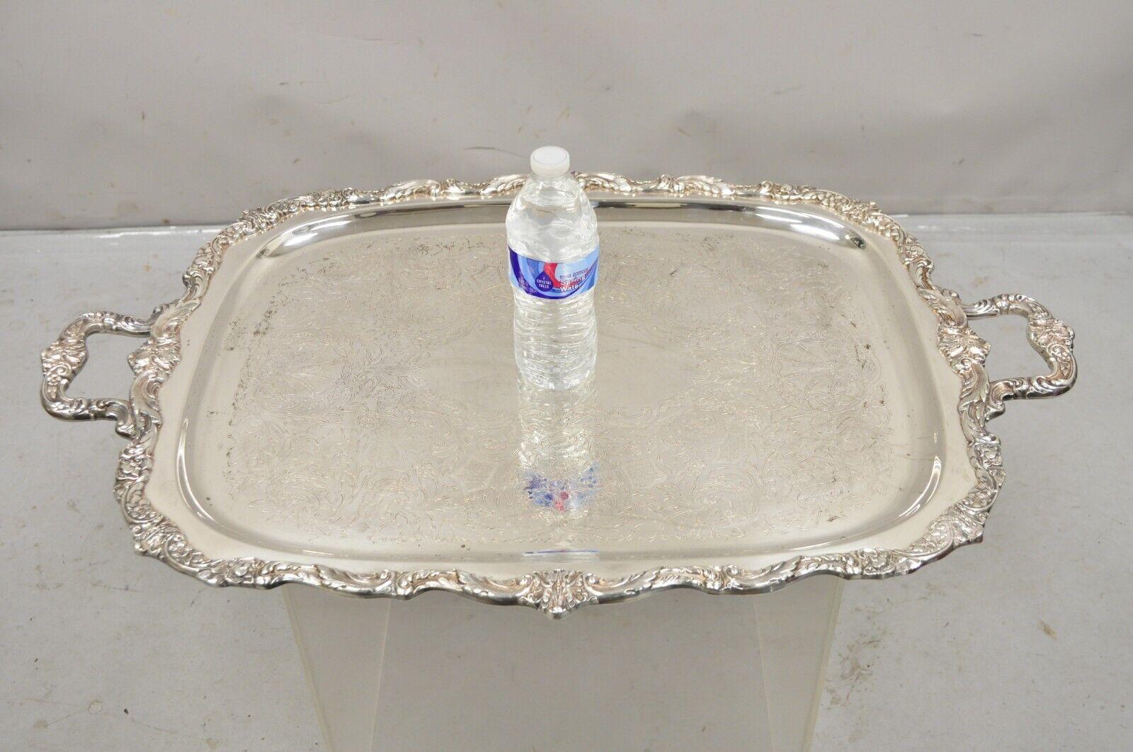 Vintage Poole EPCA Sevenoaks 650 Large Heavy Silver Plated Tray For Sale 5