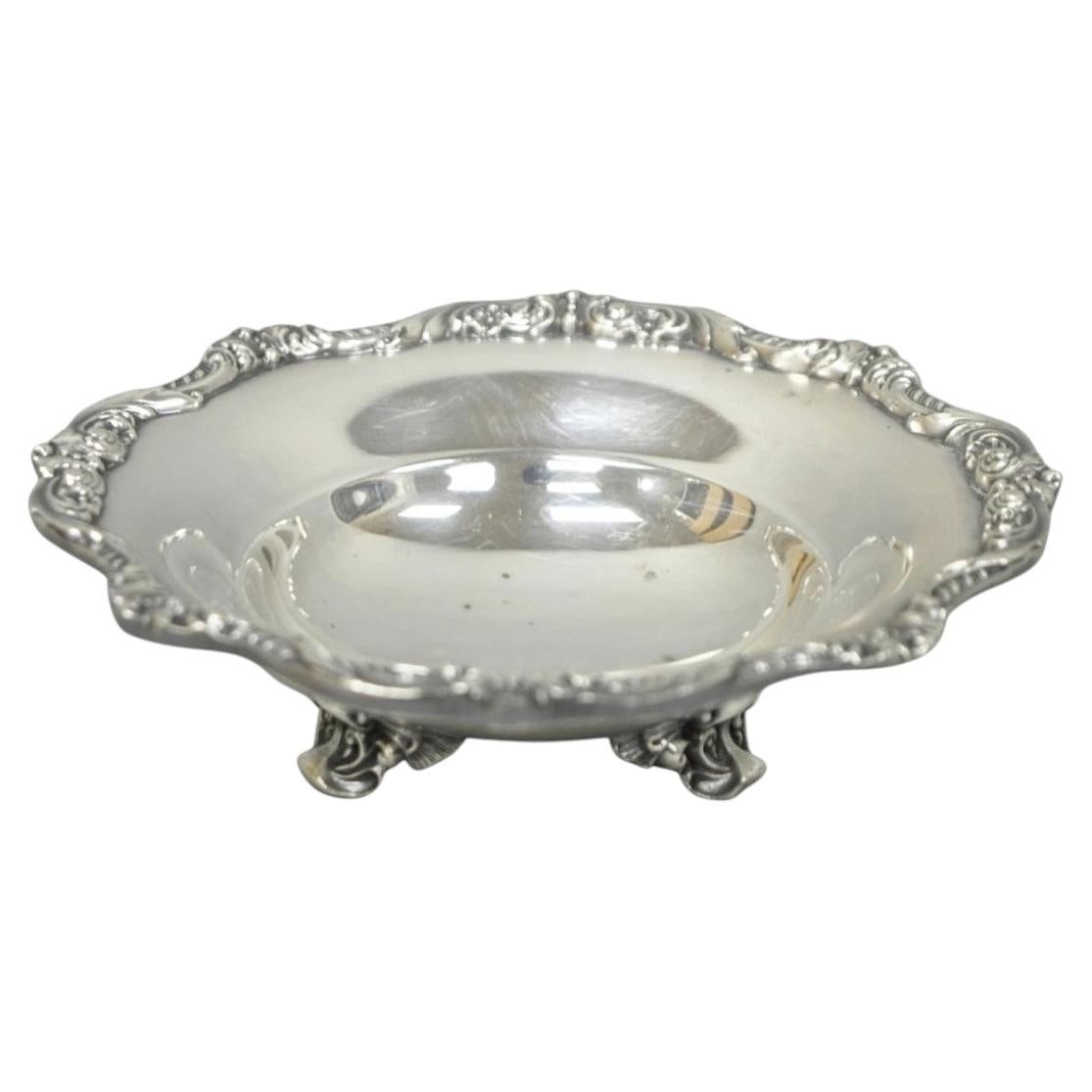 Vintage Poole "Old English" 5005 Silver Plated Small Footed Nut Dish Bowl
