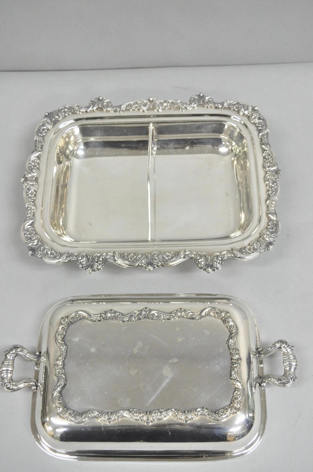 Vintage Poole Alt-Englisch Versilbert Gedeckte Gemüseschale Servierplatte im Zustand „Gut“ im Angebot in Philadelphia, PA