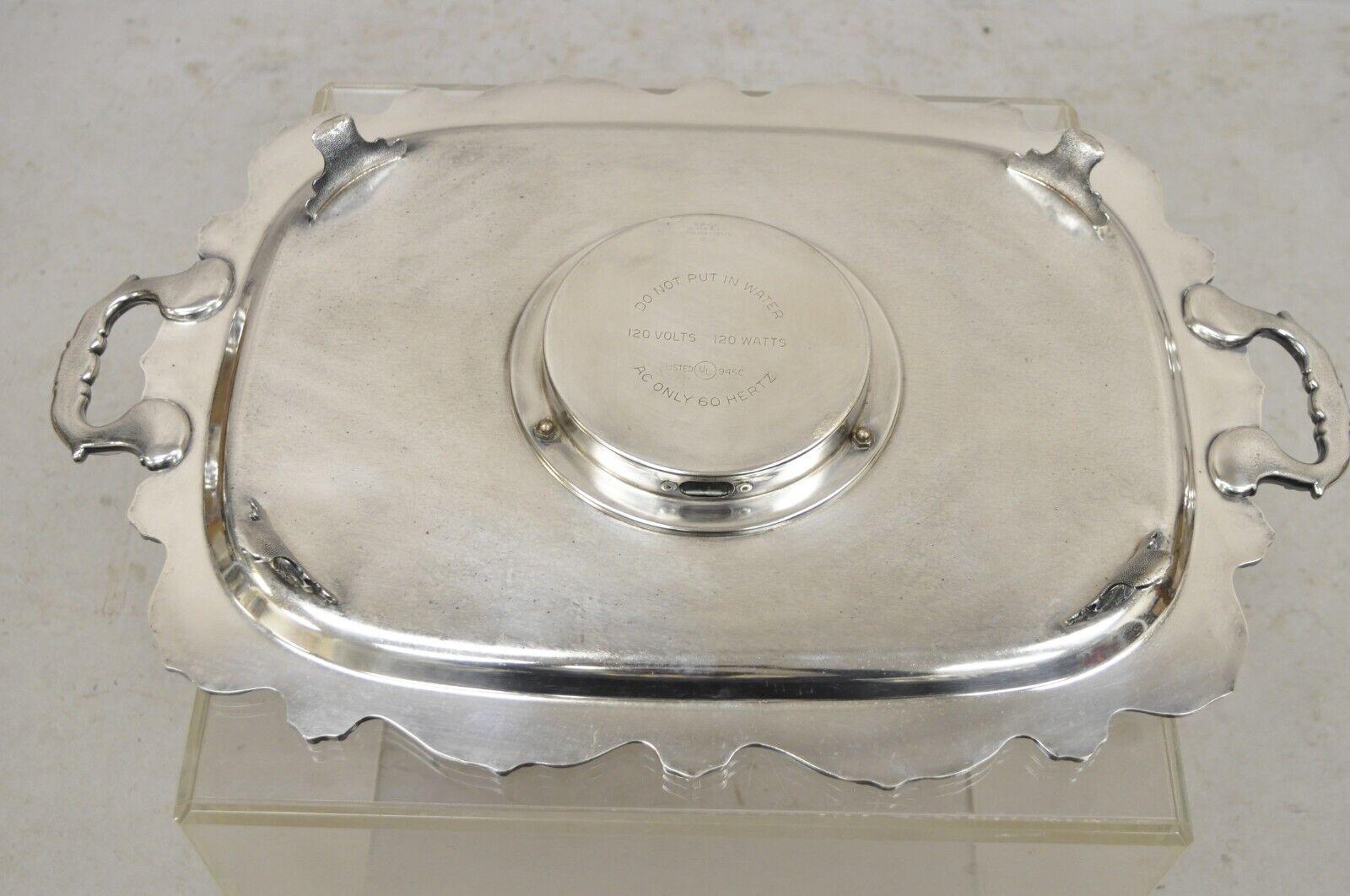 20th Century Vintage Poole Silver Co. 5050 EPCA Silver Plated Serving Platter Tray For Sale