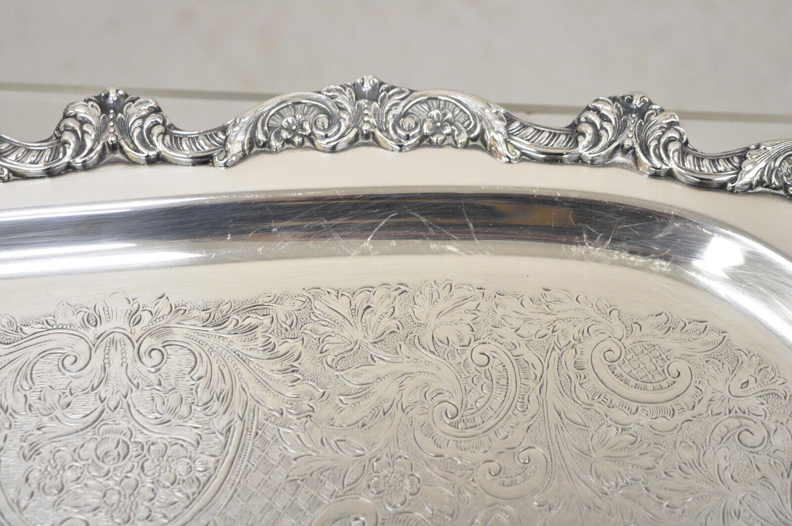 Vintage Poole Silver Co. 5050 EPCA Silver Plated Serving Platter Tray For Sale 2