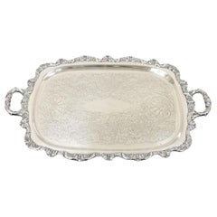Bandeja de servicio chapada en plata Vintage Poole Silver Co. 5050 EPCA
