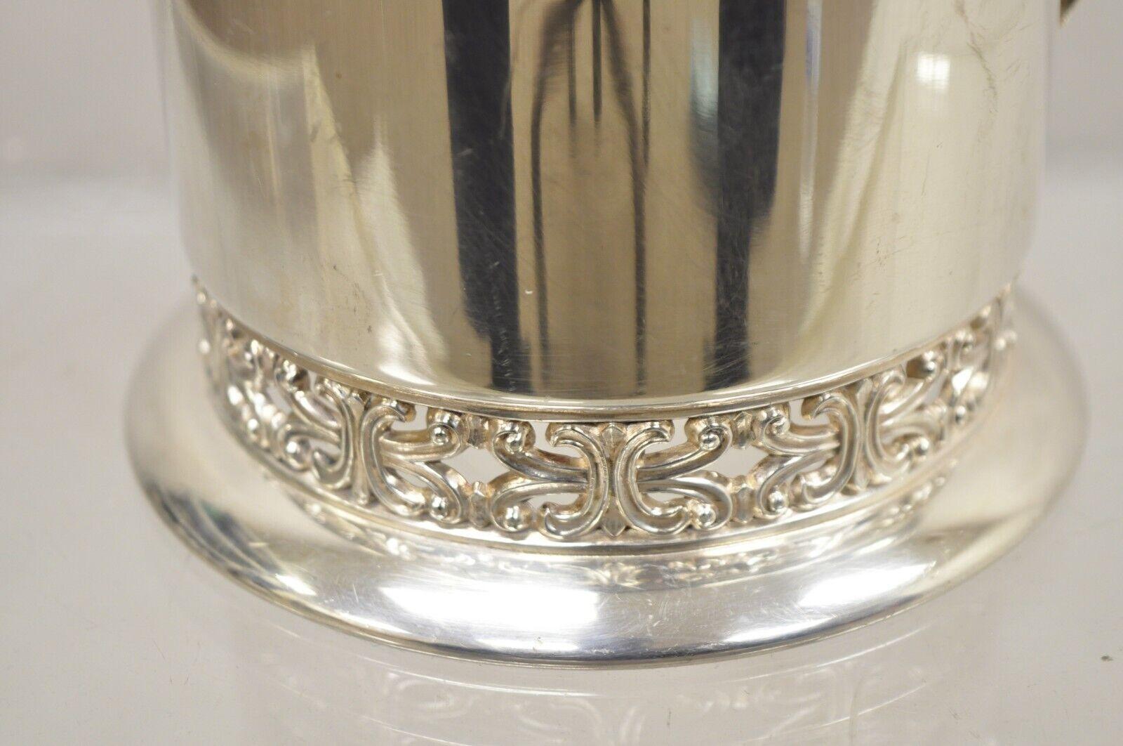 Vintage Poole Silver Co Celtic Fretwork Silver Plated Art Deco Water Pitcher 1