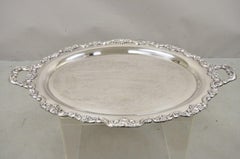 Vintage Poole Silver Co Lancaster Rose Victorian Style Serving Platter Tray