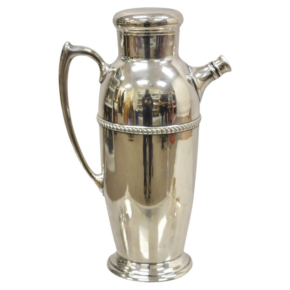 Vintage Poole Silver Co Silver Plated Cocktail Martini Shaker Pitcher For Sale