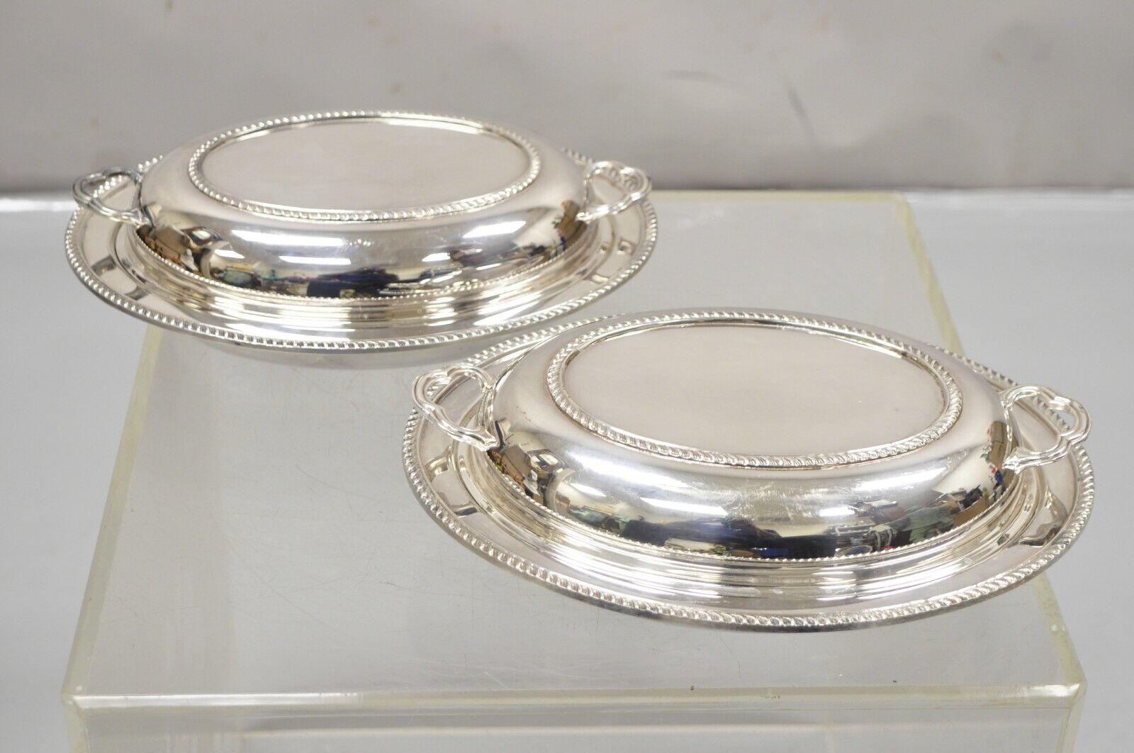 Vintage Poole Silver Co Silver Plated Lidded Serving Platter Dish - a Pair For Sale 6