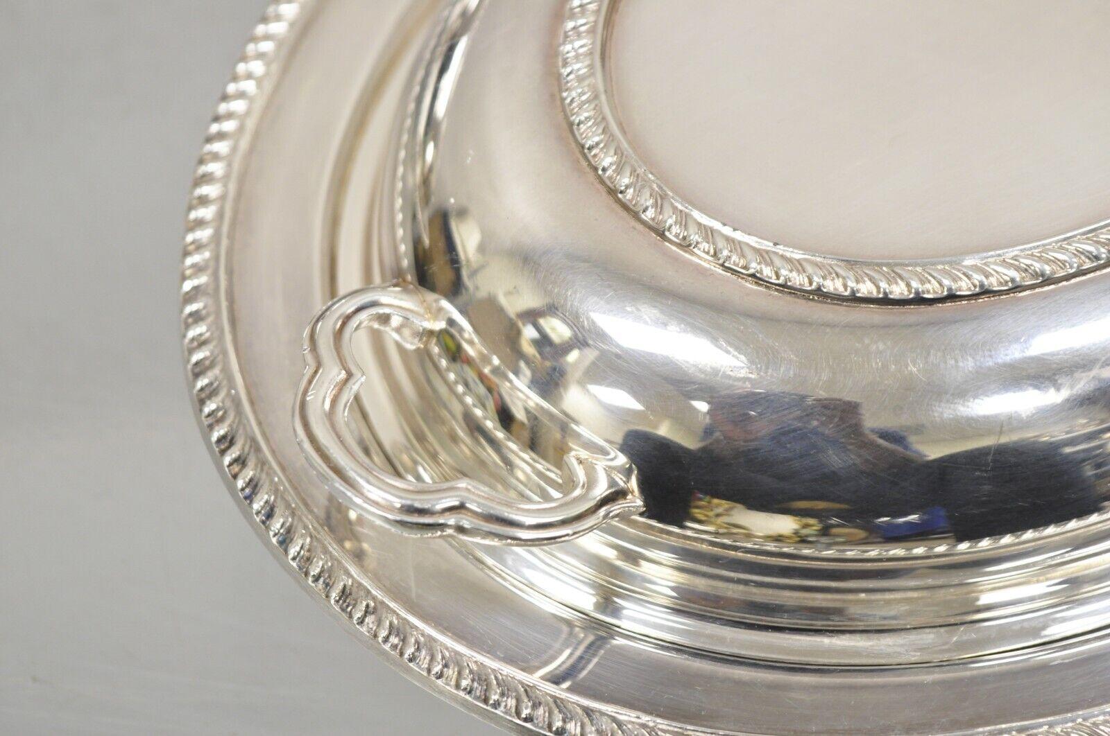 Vintage Poole Silver Co Silver Plated Lidded Serving Platter Dish - a Pair In Good Condition For Sale In Philadelphia, PA