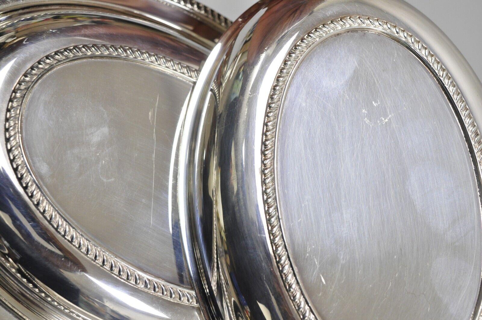 20th Century Vintage Poole Silver Co Silver Plated Lidded Serving Platter Dish - a Pair For Sale