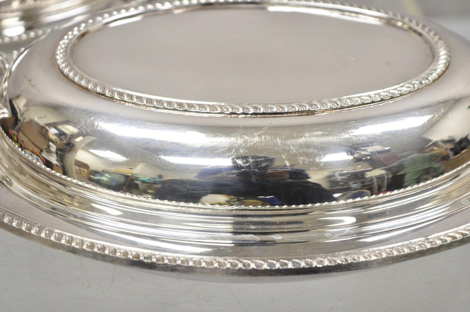 Vintage Poole Silver Co Silver Plated Lidded Serving Platter Dish - a Pair For Sale 1